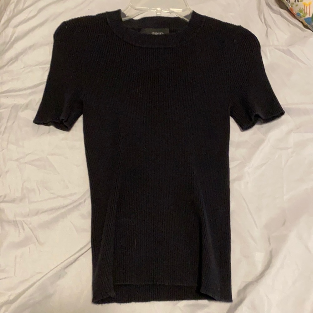 Tight black dress shirt